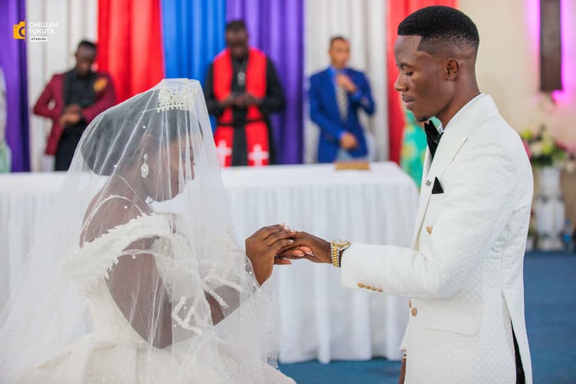 Wedding ceremony ring exchange