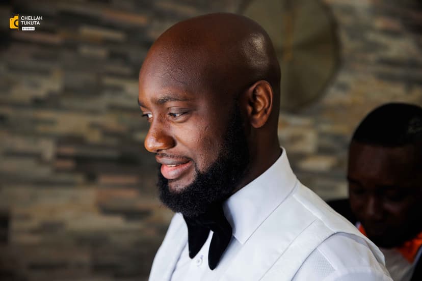 Candid groom portrait